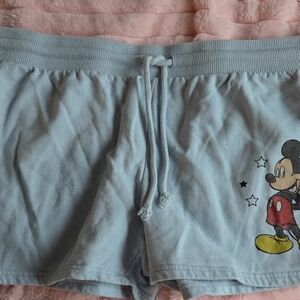 Disney Sky Blue Women's Athletic Shorts with Mickey Mouse